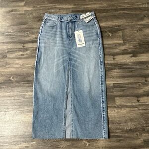 GEMMA RAE Low Rise Long Jean Skirt